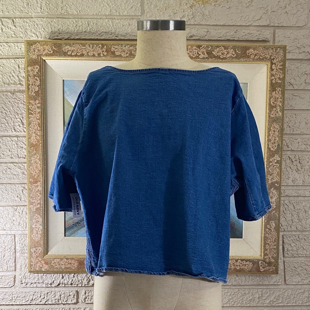 Old Navy Square Neckline Denim Crop Top - Picture 4 of 9